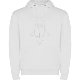 Cosmic Monochrome Rocket Φούτερ με κουκούλα σε χρώμα Λευκό XXLarge