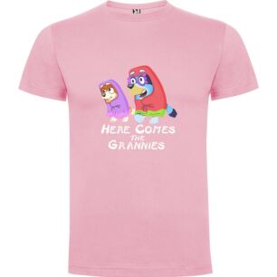 Crouching Cartoon Duo Tshirt σε χρώμα Ροζ 7-8 ετών