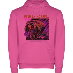 Cyber Visions: Red Girl Φούτερ με κουκούλα σε χρώμα Φούξια Small