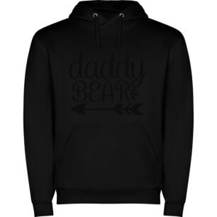 Daddy Bear Sign: Elegant Monochrome Φούτερ με κουκούλα
