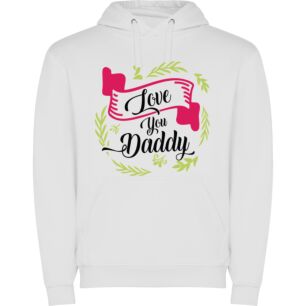 Daddy's Digital Love Sign Φούτερ με κουκούλα σε χρώμα Λευκό Large