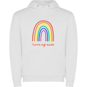 Daddy's Rainbow Love Φούτερ με κουκούλα σε χρώμα Λευκό 11-12 ετών