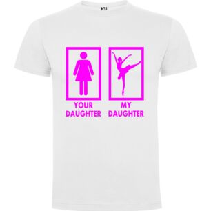 Dancer Daughter's Pink Sign Tshirt σε χρώμα Λευκό Small
