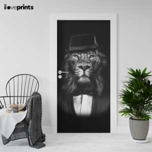 Αυτοκόλλητο Πόρτας Ζωγραφιά Λιονταριού