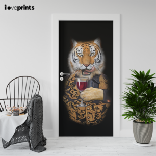 Αυτοκόλλητο Πόρτας Ζωγραφιά Tiger