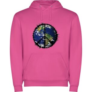 Earth Embrace: Harmonious Horizon Φούτερ με κουκούλα σε χρώμα Φούξια 3-4 ετών