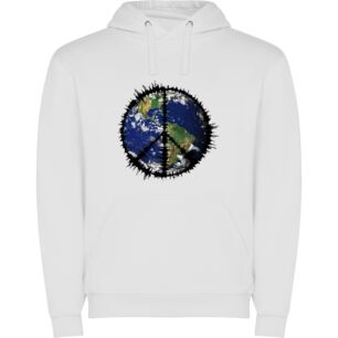 Earth Embrace: Harmonious Horizon Φούτερ με κουκούλα σε χρώμα Λευκό 11-12 ετών