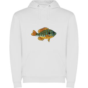 Exotic Colored Fish Illustration Φούτερ με κουκούλα σε χρώμα Λευκό 3-4 ετών