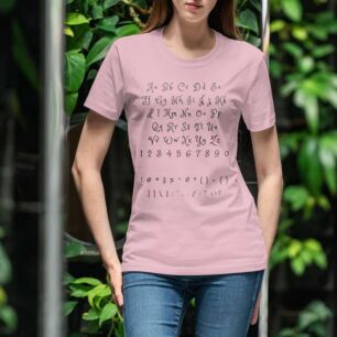 Fancy Script Alphabet and Symbols Tshirt