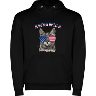 Feline Flag Fashion: Patriot Φούτερ με κουκούλα