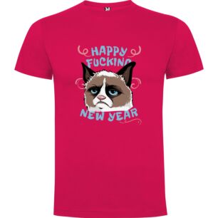 Feline New Year Cheer Tshirt σε χρώμα Φούξια XXXLarge(3XL)
