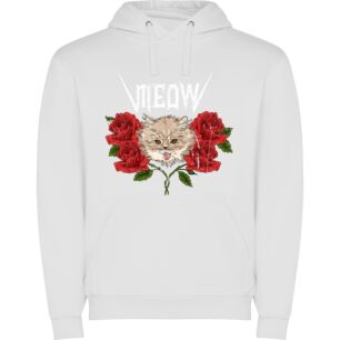 Feline Rose Metal Φούτερ με κουκούλα σε χρώμα Λευκό Large