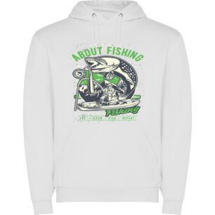 Finest Bass Fishing Print Φούτερ με κουκούλα σε χρώμα Λευκό Medium