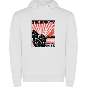 Fist of Solidarity: Revolving Society Φούτερ με κουκούλα σε χρώμα Λευκό 11-12 ετών