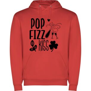 Fizz Kiss Pop Motifs Φούτερ με κουκούλα σε χρώμα Κόκκινο Large