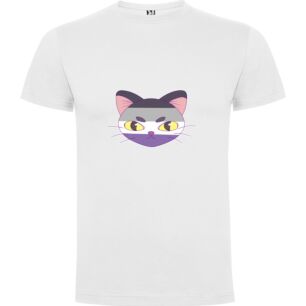 Flag-Faced Anime Feline Tshirt σε χρώμα Λευκό 3-4 ετών