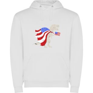 Flag-Waving T-Rex Patriot Φούτερ με κουκούλα σε χρώμα Λευκό 11-12 ετών
