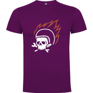 Flame Helm Skull Tshirt σε χρώμα Μωβ XLarge
