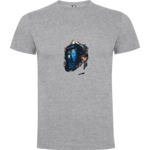 Flaming Blue Tardis Tshirt