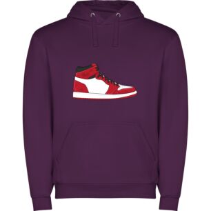 Flaming Red Sneaker Sketch Φούτερ με κουκούλα σε χρώμα Μωβ 3-4 ετών
