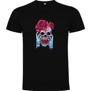 Flower-Crowned Fantasy Skull Tshirt