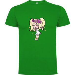 Flower Fairy Chibi Girl Tshirt σε χρώμα Πράσινο 9-10 ετών