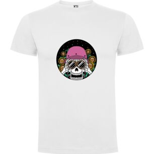 Flowerpunk Skull Helmet Tshirt σε χρώμα Λευκό Small