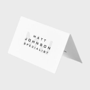 Professional Modern White Folded Business Card
