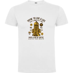 Free Life Coffee Machine Tshirt σε χρώμα Λευκό 7-8 ετών