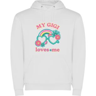 Girly Rainbow Hearts Shirt Φούτερ με κουκούλα σε χρώμα Λευκό 11-12 ετών