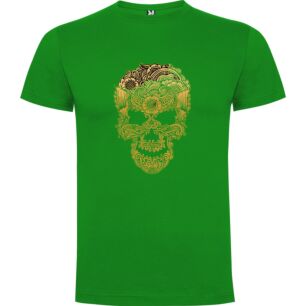 Golden Aztec Fantasy Skull Tshirt