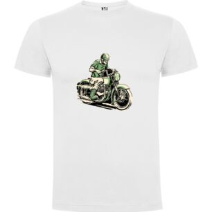 Green Biker Illustration Tshirt