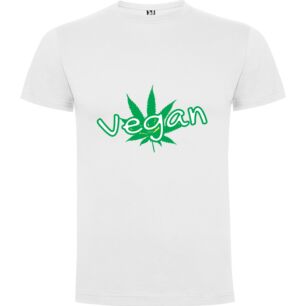Green Vegan Cannabis Leaf Tshirt σε χρώμα Λευκό Large