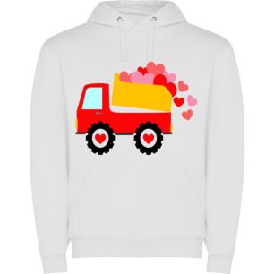 Heart-filled Red Truck Φούτερ με κουκούλα σε χρώμα Λευκό Large