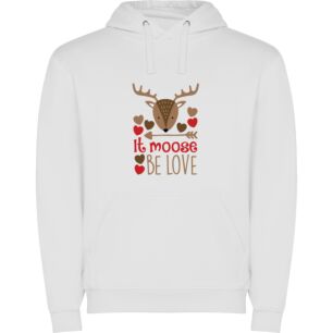 Heartfelt Moose Love Φούτερ με κουκούλα