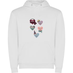 Hearts Galore: Adorable Emojis Φούτερ με κουκούλα σε χρώμα Λευκό Large
