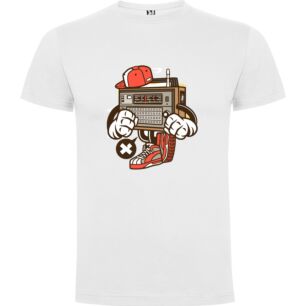 HipHop BoomBox Robot Tshirt σε χρώμα Λευκό Large
