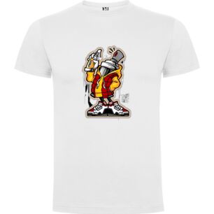 HipHop Graffiti Cartoon Robot Tshirt σε χρώμα Λευκό Large