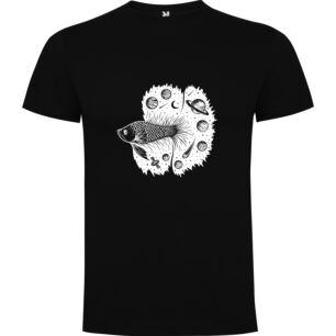Inky Cosmic Fish Art Tshirt σε χρώμα Μαύρο XXLarge
