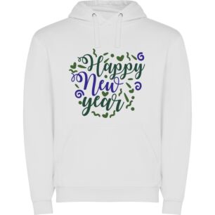 Joyful New Year Delights Φούτερ με κουκούλα σε χρώμα Λευκό XXLarge
