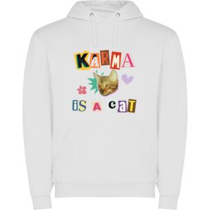 Karma Cat Mosaic Φούτερ με κουκούλα σε χρώμα Λευκό 5-6 ετών