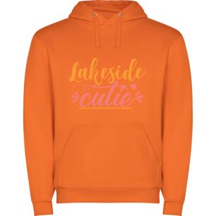 Lakeside Cute Artwork Φούτερ με κουκούλα σε χρώμα Πορτοκαλί Small
