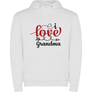 Love for Grandma's Letters Φούτερ με κουκούλα σε χρώμα Λευκό Large