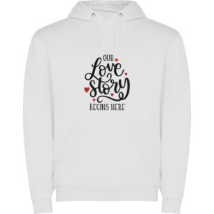 Love's Life Story Commences Φούτερ με κουκούλα σε χρώμα Λευκό XXXLarge(3XL)