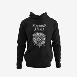 Machine Head White Logo Black Φούτερ με Κουκούλα