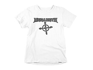 Megadeth Logo Cross White T-Shirt