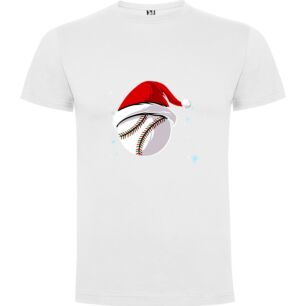 Merry Baseball Santa Illustration Tshirt σε χρώμα Λευκό XXXLarge(3XL)