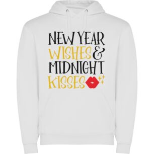 Midnight Bliss: Sweet New Year Φούτερ με κουκούλα σε χρώμα Λευκό Large