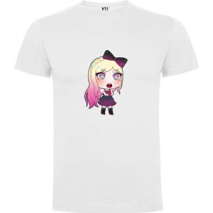 Moe Pink Chibi Girl Tshirt σε χρώμα Λευκό 9-10 ετών