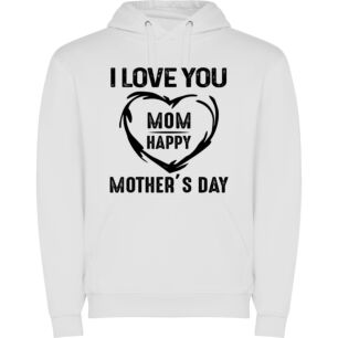Mom's Love and Joy Φούτερ με κουκούλα σε χρώμα Λευκό Large